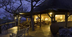 Little Ongava main deck illuminated after sunset
