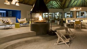 Campfire, lounge and curio area at Mushara Bush Camp