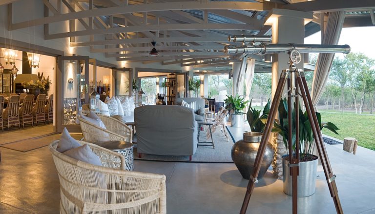Mushara Outpost lounge in the farmhouse-style main building