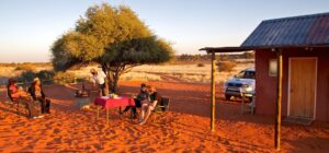 Kalahari lodge near Mariental – sundowner stop beside campsite