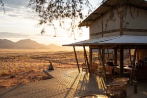 Wolwedans Namibia – lodge deck overlooking NamibRand