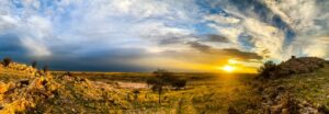 White House Guest Farm – wide farm landscape at sunset