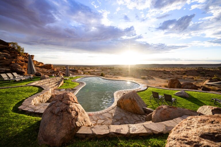 Canyon Lodge pool overlooking the southern Namibia landscape