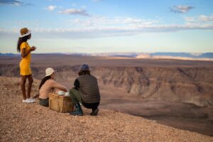 Fish River Canyon accommodation guests overlooking the canyon