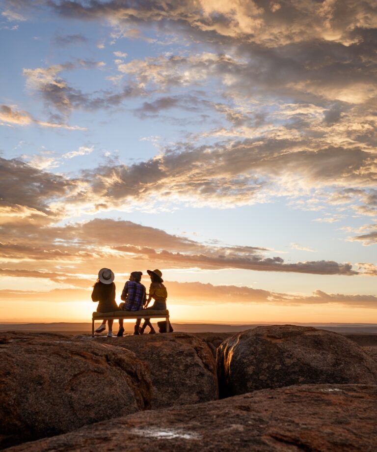 Sunset drinks during a Canyon Lodge activity