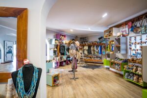 Curio shop inside Damara Mopane Lodge near Khorixas