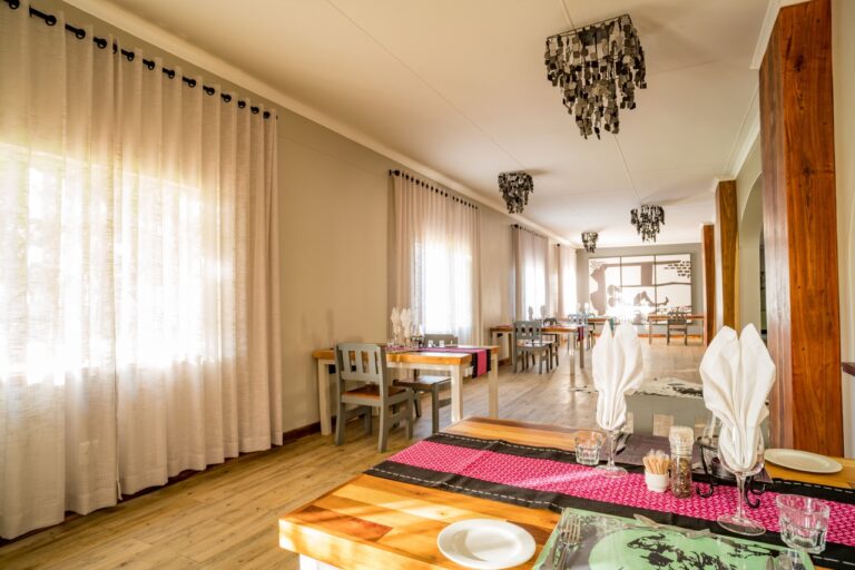 Spacious Damara Mopane Lodge restaurant interior