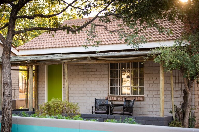 Garden chalet exterior at Damara Mopane Lodge accommodation