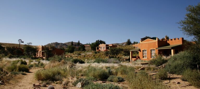 Desert Horse Inn lodge buildings in the landscape