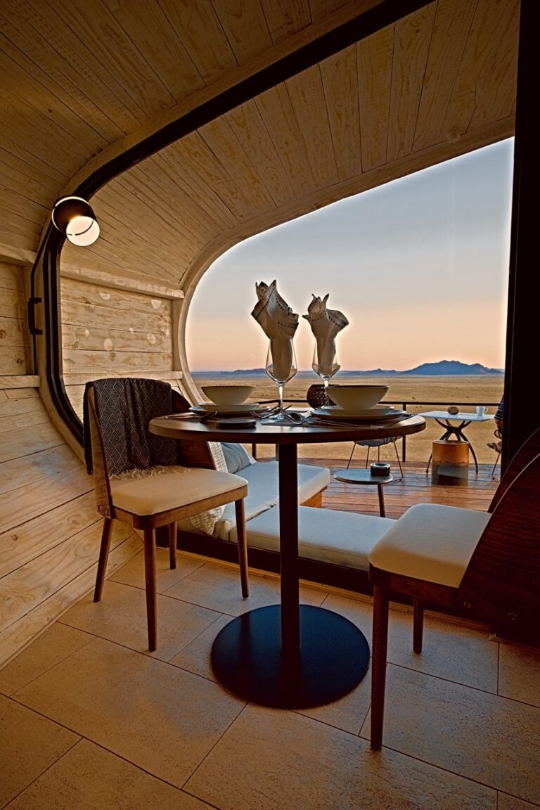 Private dining table in the Desert Whisper retreat