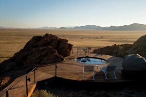 Plunge pool terrace at Desert Whisper accommodation