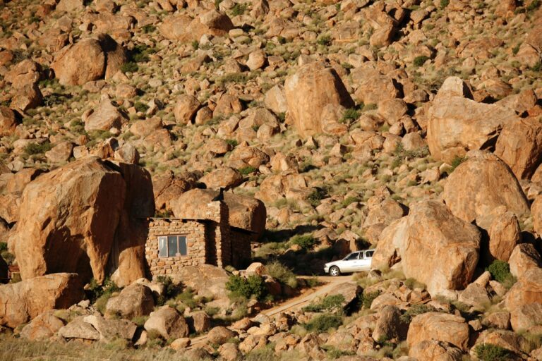Eagles Nest chalet integrated into a rocky hillside