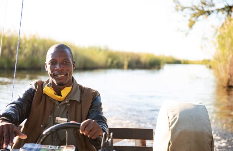 River guide on a Kwando boat cruise
