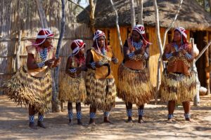 Traditional dancers during a Namushasha River Lodge excursion
