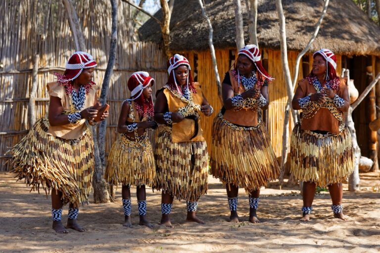 Traditional dancers during a Namushasha River Lodge excursion