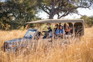 Guests on a guided Bwabwata game drive