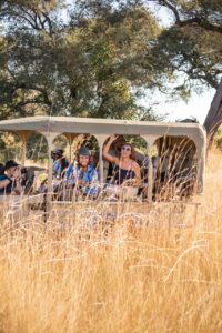 Safari guests viewing wildlife in Bwabwata National Park