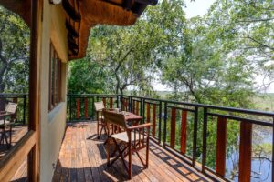 Private room balcony at Namushasha River Lodge