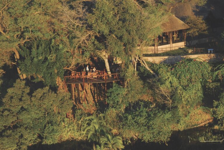 Elevated decks at this Kwando River lodge in Namibia