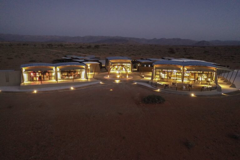 Aerial evening view of The Desert Grace near Sossusvlei
