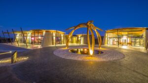 Main entrance and courtyard at The Desert Grace