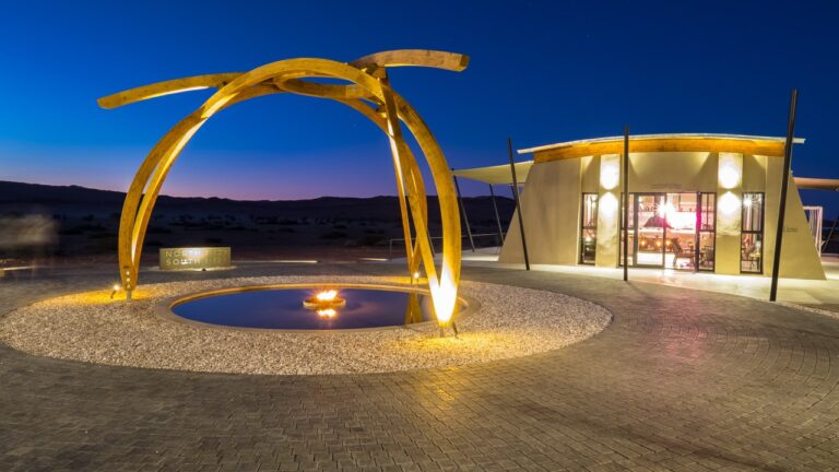 Round entrance arch at The Desert Grace accommodation