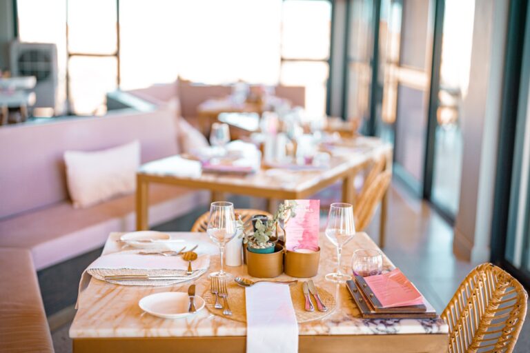 Breakfast setting in The Desert Grace restaurant