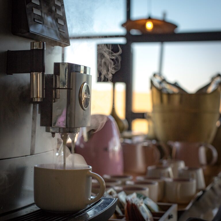 Coffee service at The Desert Grace accommodation