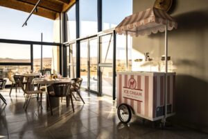 Ice-cream cart on The Desert Grace terrace