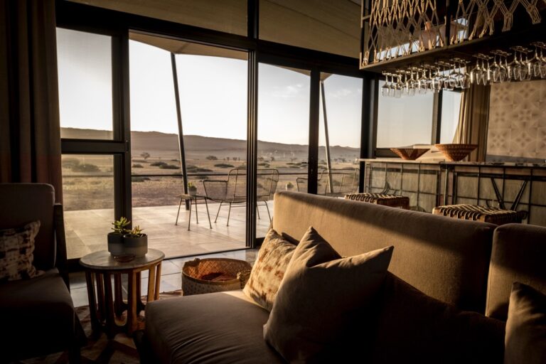 Window seating overlooking the Namib at The Desert Grace