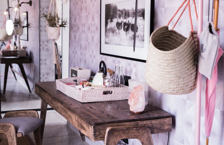 Dressing table inside a Desert Grace bungalow