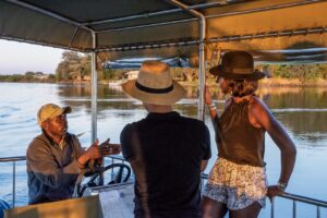Guided Zambezi River boat cruise from Zambezi Mubala Lodge