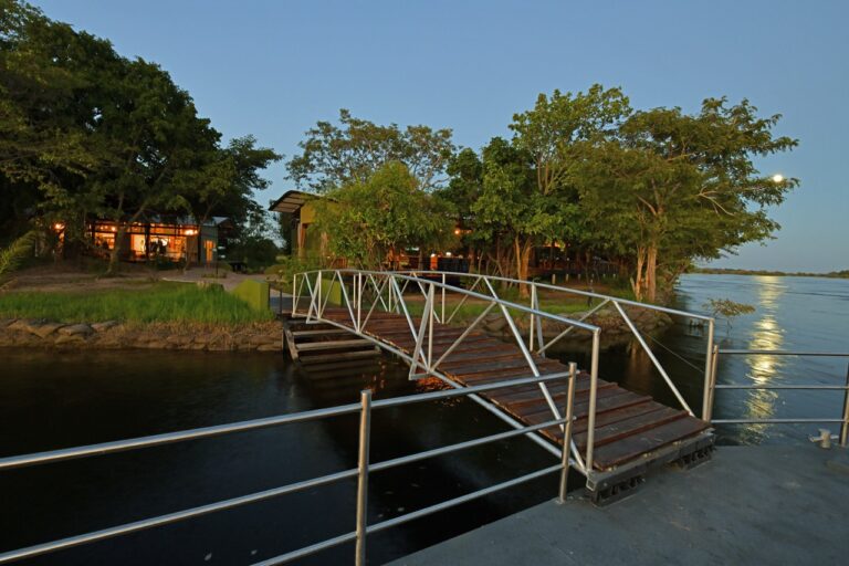 Boat jetty at Zambezi Mubala Lodge
