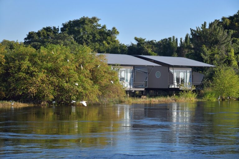 Two river-facing bungalows at Zambezi Mubala Lodge