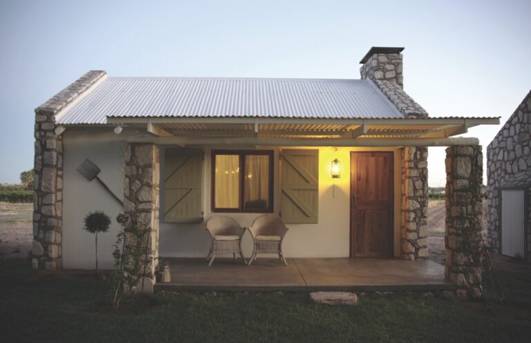 Stone bungalow at Kalahari Farmhouse accommodation